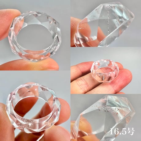 【ガネッシュヒマール産】天然ヒマラヤ水晶ファセットリング(16号〜19.5号) /Ganesh Himal Himalayan Quartz Facet Ring