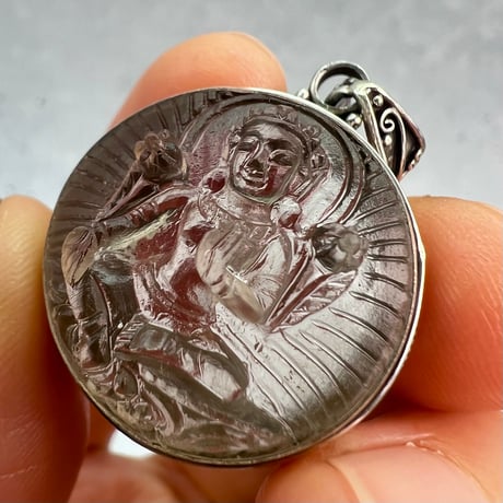 【ガウリシャンカール産】天然ヒマラヤスモーキークォーツ"グリーンターラ様"ペンダントトップ①/Gaurishankar Himalayan Smoky Quartz "Green Tara"