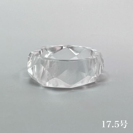 【ガネッシュヒマール産】天然ヒマラヤ水晶ファセットリング(16号〜19.5号) /Ganesh Himal Himalayan Quartz Facet Ring