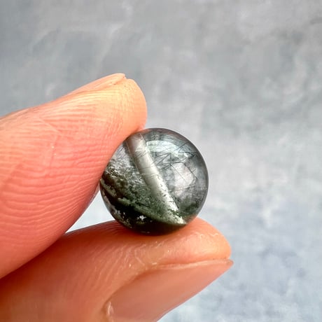 【ガネッシュヒマール産】クローライト&アクチノライトイン天然ヒマラヤ水晶ビーズ②/Ganesh Himal Chlorite&Actinorite in Himalayan Quartz beads