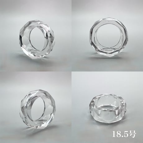 【ガネッシュヒマール産】天然ヒマラヤ水晶ファセットリング(16号〜19.5号) /Ganesh Himal Himalayan Quartz Facet Ring