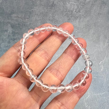 【ガネッシュヒマール産】天然ヒマラヤ水晶ブレスレット6mm内径16cm/Ganesh Himal Himalayan Quartz