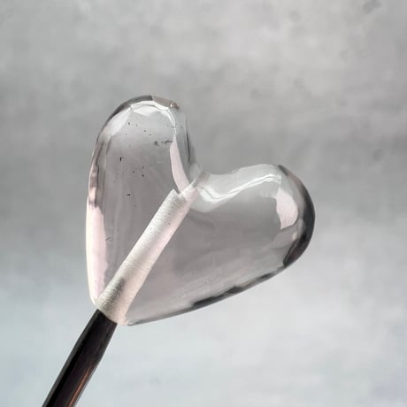 【ガネッシュヒマール産】天然ヒマラヤ水晶"手磨き加工"ハートビーズ①/Ganesh Himal Himalayan Quartz Heart Beads