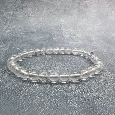 【ガネッシュヒマール産】天然ヒマラヤ水晶ブレスレット6mm内径16cm/Ganesh Himal Himalayan Quartz