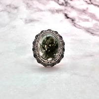 【ガネッシュヒマール産】クローライト&アクチノライトイン天然ヒマラヤ水晶S/V925リング/Ganesh Himal Chlorite&Actinorite in Quartz S/V925 Ring