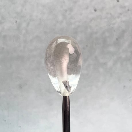 【ガネッシュヒマール産】天然ヒマラヤ水晶"手磨き加工"ハートビーズ②/Ganesh Himal Himalayan Quartz Heart Beads