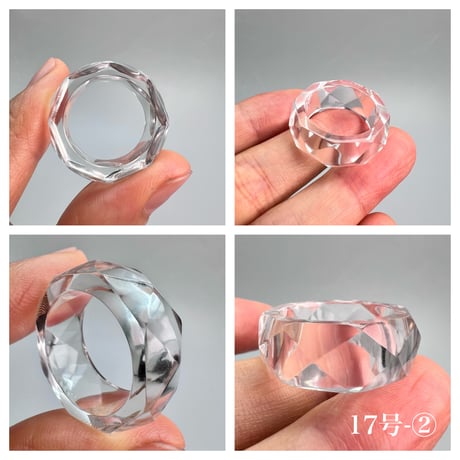 【ガネッシュヒマール産】天然ヒマラヤ水晶ファセットリング(16号〜19.5号) /Ganesh Himal Himalayan Quartz Facet Ring
