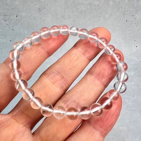 【ハイクオリティー】ガネッシュヒマール産天然ヒマラヤ水晶ブレスレット6mm内径15cm/High Quality Ganesh Himal Himalayan Quartz Bracelet