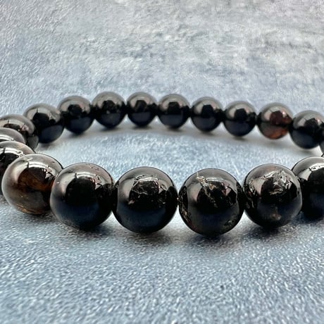 ネパール産🇳🇵【ヒマラヤドラバイトトルマリン】ブレスレット9mm内径15.5cm/Nepal Himalayan dravite tourmaline Bracelet