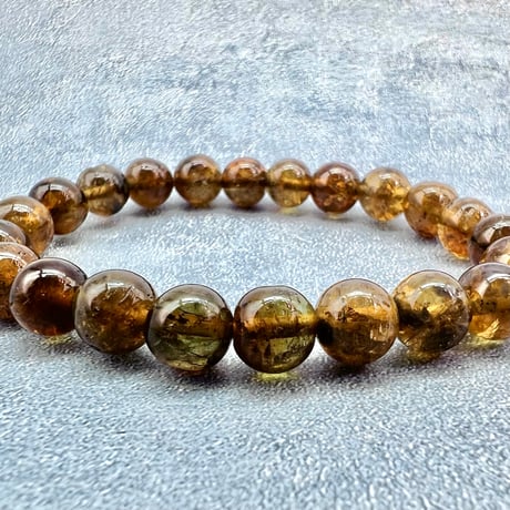 ネパール産🇳🇵【ハニートルマリン】ブレスレット8mm内径15cm/ Nepal HoneyTourmaline Bracelet