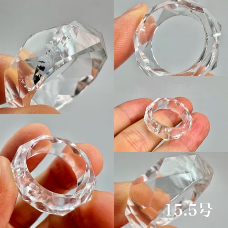 【ガネッシュヒマール産】天然ヒマラヤ水晶ファセットリング(12号〜15.5号) /Ganesh Himal Himalayan Quartz Facet Ring