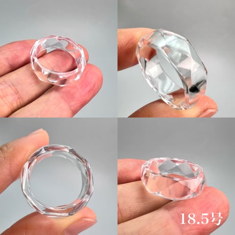 【ガネッシュヒマール産】天然ヒマラヤ水晶ファセットリング(16号〜19.5号) /Ganesh Himal Himalayan Quartz Facet Ring