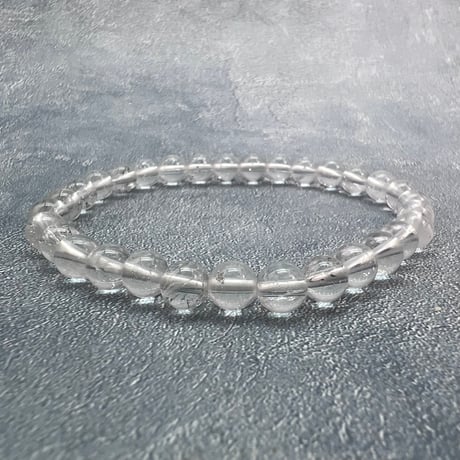 【ガネッシュヒマール産】天然ヒマラヤ水晶ブレスレット6mm内径17cm/Ganesh Himal Himalayan Quartz Bracelet