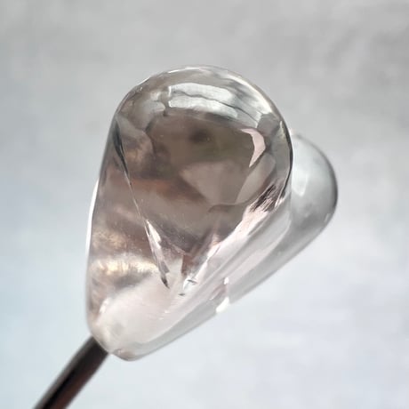 【ガネッシュヒマール産】天然ヒマラヤ水晶"手磨き加工"ハートビーズ⑤/Ganesh Himal Himalayan Quartz Heart Beads