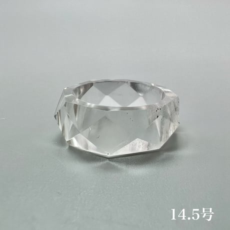 【ガネッシュヒマール産】天然ヒマラヤ水晶ファセットリング(12号〜15.5号) /Ganesh Himal Himalayan Quartz Facet Ring