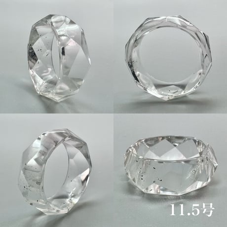 【ガネッシュヒマール産】天然ヒマラヤ水晶ファセットリング(10号,10.5号,11号,11.5号) /Ganesh Himal Himalayan Quartz Facet Ring