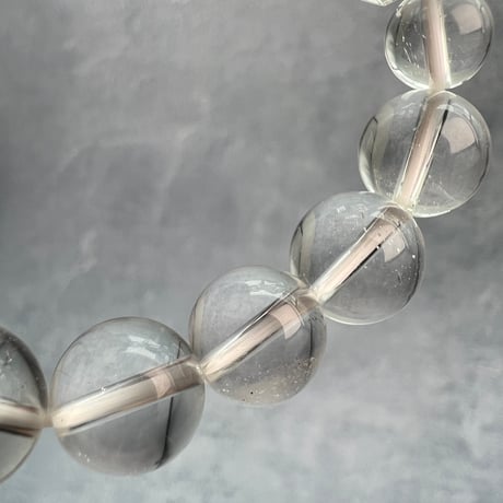 【デザインブレスレット】ガネッシュヒマール産ヒマラヤ水晶"イコサヘドロン" 内径14cm/GaneshHimal"Icosahedron"Design Bracelet
