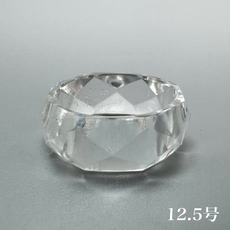 【ガネッシュヒマール産】天然ヒマラヤ水晶ファセットリング(12号〜15.5号) /Ganesh Himal Himalayan Quartz Facet Ring