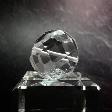 【カイラス産】天然ヒマラヤ水晶多面カットラウンドビーズ①/Kailash Himalayan Quartz Multi Cut Round Beads
