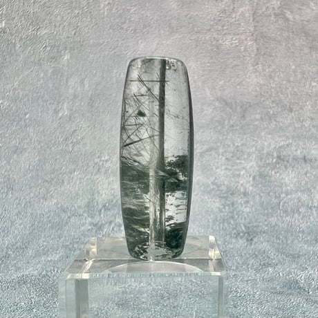 【ガネッシュヒマール産】クローライト&アクチノライトイン天然ヒマラヤ水晶樽型ビーズ③/Ganesh Himal Chlorite&Actinorite in Quartz barrel beads