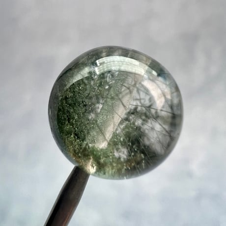 【ガネッシュヒマール産】クローライト&アクチノライトイン天然ヒマラヤ水晶ビーズ②/Ganesh Himal Chlorite&Actinorite in Himalayan Quartz beads