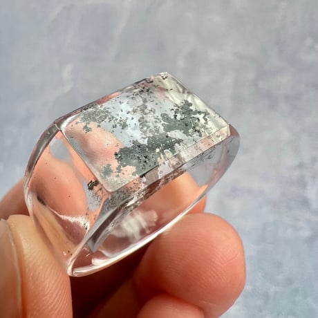 【ガネッシュヒマール産】天然ヒマラヤ水晶リング(17号)/Ganesh Himal Himalayan Solid Quartz Ring