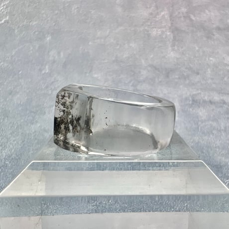 【ガネッシュヒマール産】天然ヒマラヤ水晶リング(17号)/Ganesh Himal Himalayan Solid Quartz Ring