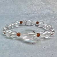 【デザインブレスレット】ネパール産ヒマラヤハニートルマリン×ガネッシュヒマール産天然ヒマラヤ水晶/Nepal Himalayan Honey Tourmaline×Ganesh Himal