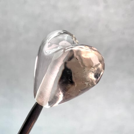 【ガネッシュヒマール産】天然ヒマラヤ水晶"手磨き加工"ハートビーズ①/Ganesh Himal Himalayan Quartz Heart Beads