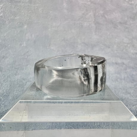 【ガネッシュヒマール産】天然ヒマラヤ水晶リング(17号)/Ganesh Himal Himalayan Solid Quartz Ring