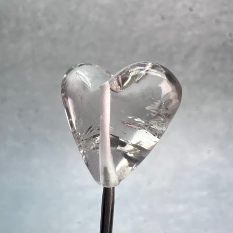 【ガネッシュヒマール産】天然ヒマラヤ水晶"手磨き加工"ハートビーズ⑤/Ganesh Himal Himalayan Quartz Heart Beads