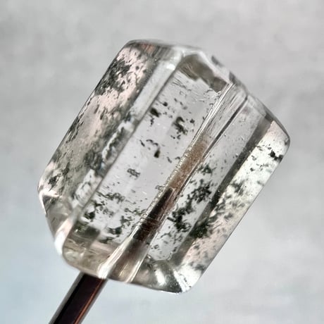 【ガネッシュヒマール産】天然ヒマラヤ水晶"手磨き加工"スクエアビーズ⑧/Ganesh Himal  Himalayan Quartz Square Beads