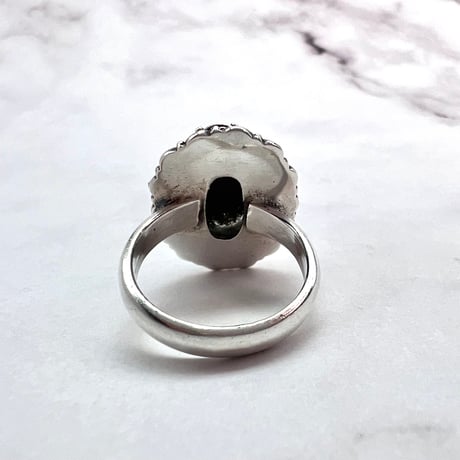 【ガネッシュヒマール産】クローライトイン天然ヒマラヤ水晶S/V925リング/Ganesh Himal Chlorite in Himalayan Quartz S/V925 Ring