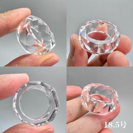 【ガネッシュヒマール産】天然ヒマラヤ水晶ファセットリング(16号〜19.5号) /Ganesh Himal Himalayan Quartz Facet Ring