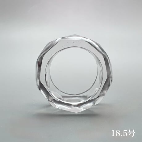 【ガネッシュヒマール産】天然ヒマラヤ水晶ファセットリング(16号〜19.5号) /Ganesh Himal Himalayan Quartz Facet Ring