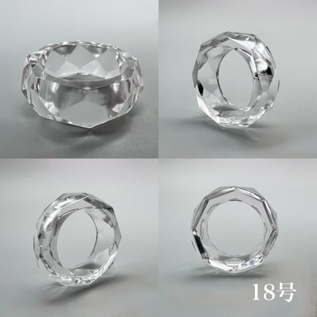 【ガネッシュヒマール産】天然ヒマラヤ水晶ファセットリング(16号〜19.5号) /Ganesh Himal Himalayan Quartz Facet Ring