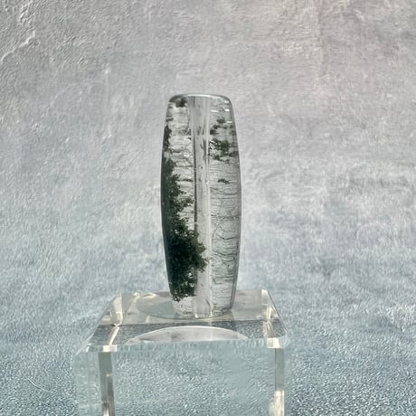 【ガネッシュヒマール産】クローライト&アクチノライトイン天然ヒマラヤ水晶 樽型ビーズ④/Ganesh Himal Chlorite&Actinorite in Quartz barrel beads