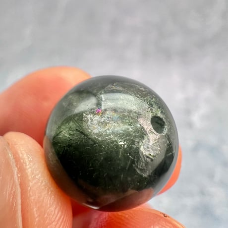 【ガネッシュヒマール産】クローライト&アクチノライトイン天然ヒマラヤ水晶ビーズ⑦/Ganesh Himal Chlorite&Actinorite in Himalayan Quartz beads