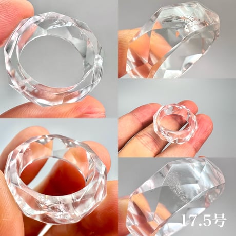 【ガネッシュヒマール産】天然ヒマラヤ水晶ファセットリング(16号〜19.5号) /Ganesh Himal Himalayan Quartz Facet Ring