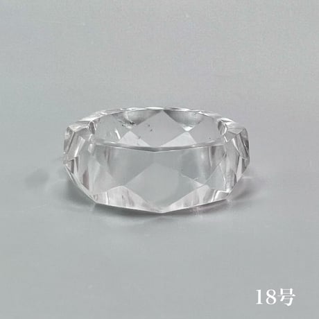 【ガネッシュヒマール産】天然ヒマラヤ水晶ファセットリング(16号〜19.5号) /Ganesh Himal Himalayan Quartz Facet Ring