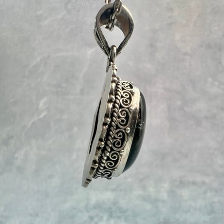 【ガネッシュヒマール産】クローライトイン天然ヒマラヤ水晶シルバー925ペンダントトップ/Ganesh Himal Chlorite in Himalayan Quartz Pendant Top