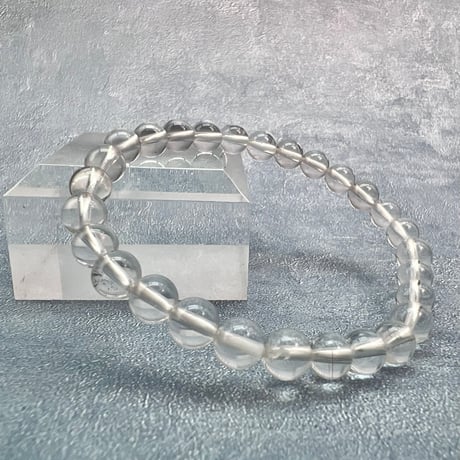 【カイラス産】"手磨き加工"天然ヒマラヤ水晶ブレスレット6mm内径15cm/Kailash Himalayan Quartz Bracelet