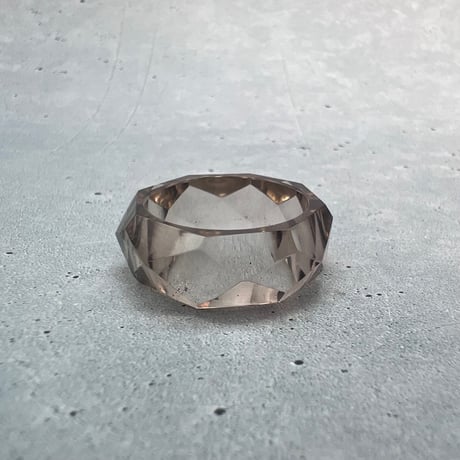 【ガウリシャンカール産】天然ヒマラヤスモーキークォーツ ファセットリング(16号)/GauriShankar Smoky Quartz Facet Ring