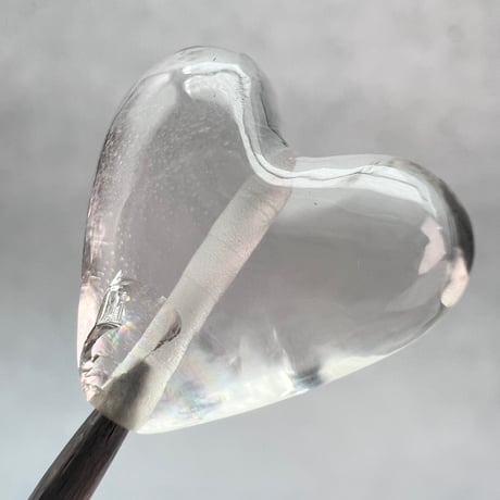 【ガネッシュヒマール産】天然ヒマラヤ水晶"手磨き加工"ハートビーズ②/Ganesh Himal Himalayan Quartz Heart Beads