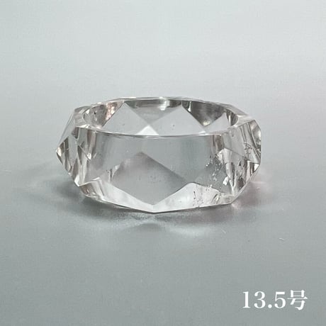 【ガネッシュヒマール産】天然ヒマラヤ水晶ファセットリング(12号〜15.5号) /Ganesh Himal Himalayan Quartz Facet Ring