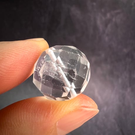 【カイラス産】天然ヒマラヤ水晶多面カットラウンドビーズ①/Kailash Himalayan Quartz Multi Cut Round Beads