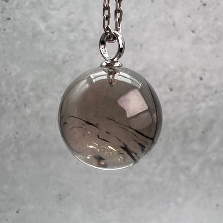 【ガウリシャンカール産】天然ヒマラヤスモーキークォーツスフィアペンダントトップ②/GauriShankar Himalayan Smoky Quartz Sphere Pendant Top