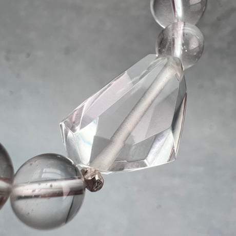 【デザインブレスレット】ガネッシュヒマール産天然ヒマラヤ水晶×シルバー925/Ganesh Himal Himalayan Quartz Design Bracelet