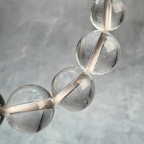 【デザインブレスレット】ガネッシュヒマール産ヒマラヤ水晶"イコサヘドロン" 内径14cm/GaneshHimal"Icosahedron"Design Bracelet