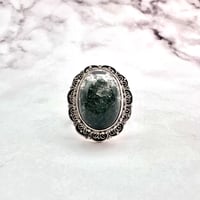 【ガネッシュヒマール産】クローライトイン天然ヒマラヤ水晶S/V925リング/Ganesh Himal Chlorite in Himalayan Quartz S/V925 Ring